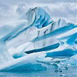 Icebergs floating on the Breiðamerkurlón (Jökulsárlón) glacial lagoon, south Iceland