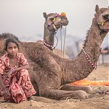 Young woman at the camel fair