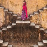 Woman at step well