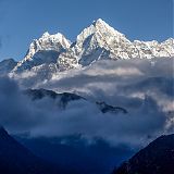 Misty Himalayan mountains