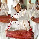 dancing, drumming monks