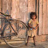 girl with bicycle