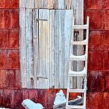 Old barn door and ladder