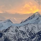 The Stok Kangri range of mountains south of Leh at sunset