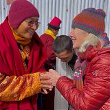 Geraldine is blessed by the Rinpoche