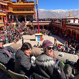 Anne, Lesley, Anne, Kristin and Alison in the best seats at the Matho Gompa Festival