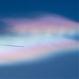 Airplane, nacreous clouds