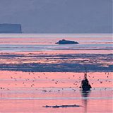 Soft evening glow over Uummannaq Fjord
