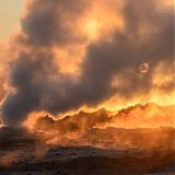 Geothermal steaming fumarole