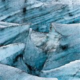 Layered ice and crevasses on Svínafellsjökull glacier