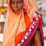Woman brick carrier, Pondicherry, South India