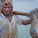 Man with his catch, Sathnur Dam, near Tiruvanamalai, Tamil Nadu, South India