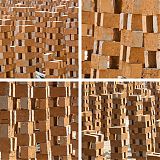 Stacked bricks creating endless variations of geometric patterns