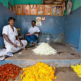 Flower market in Tiruvanamalai