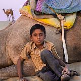 Boy with his camel in the Thar Desert